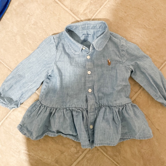Ralph Lauren Other - Ralph Lauren Baby Girl Indigo Blue Button Down Shirt size 6M